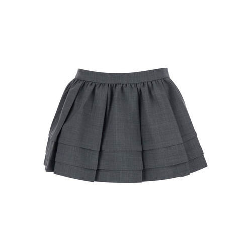 Shushu/Tong 女士 SS26 迷你裙 灰色 Tuck Detail Pleated 短裙