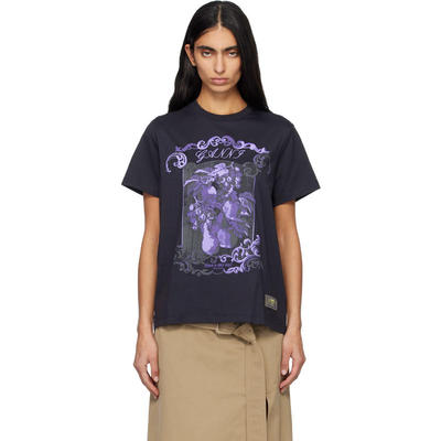 Ganni 甘尼 女士 T恤 黑色 Cotton Damask Relaxed