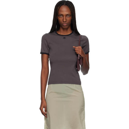 Courrèges 古未界 女士 T恤 灰色 Signature Contrast