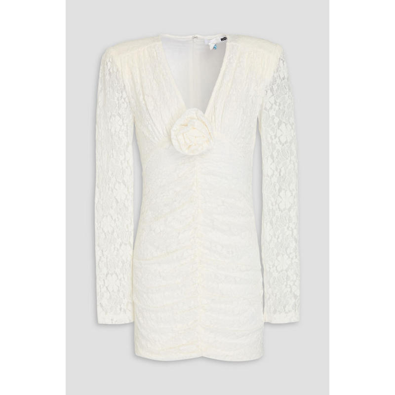 ROTATE 女士 短款连衣裙 花朵装饰蕾丝迷你连衣裙