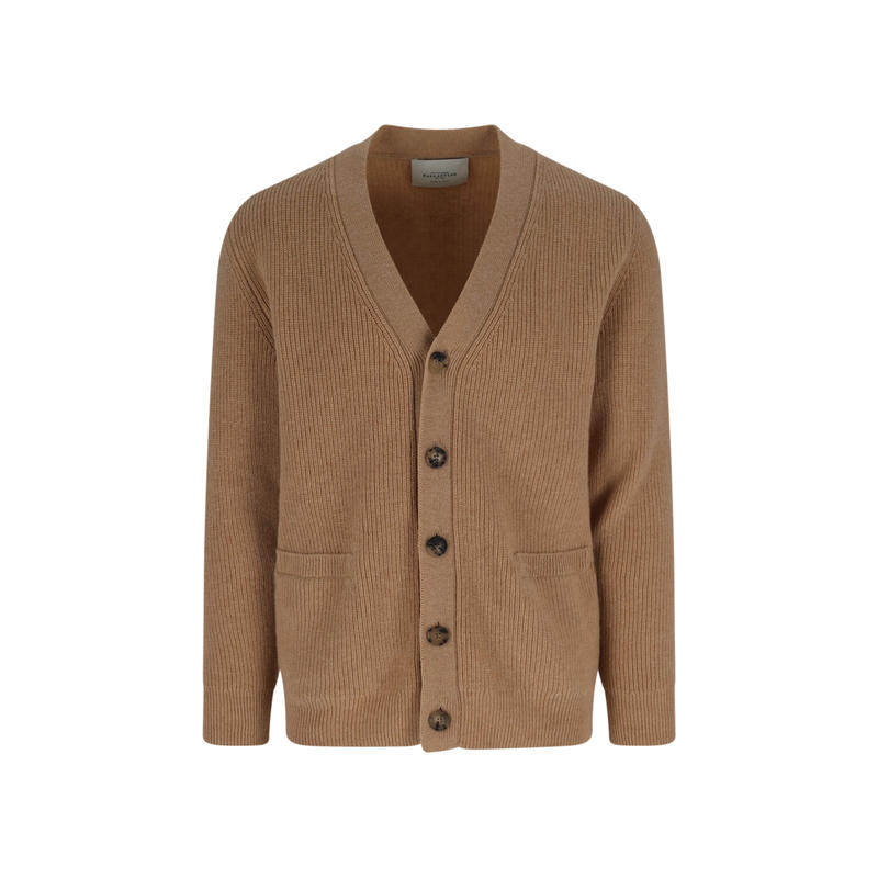 Ballantyne 男士 FW25 开衫 V 領紐扣羅紋開襟衫