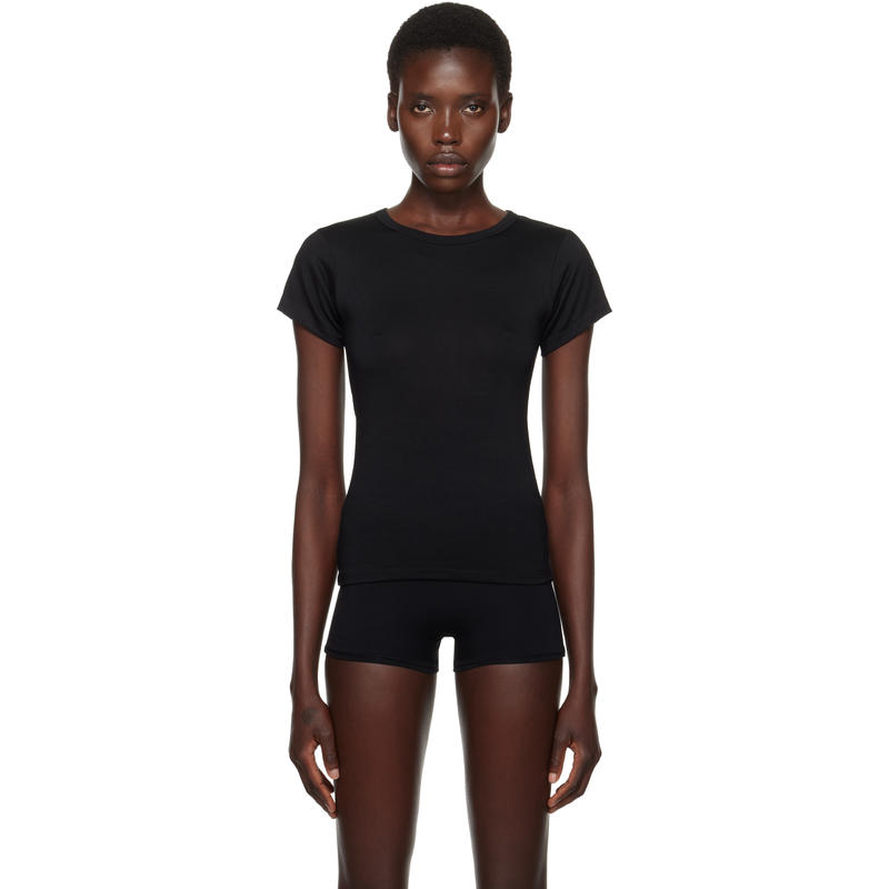ÉTERNE 女士 T恤 黑色 Fitted Crewneck Short Sleeve T 恤