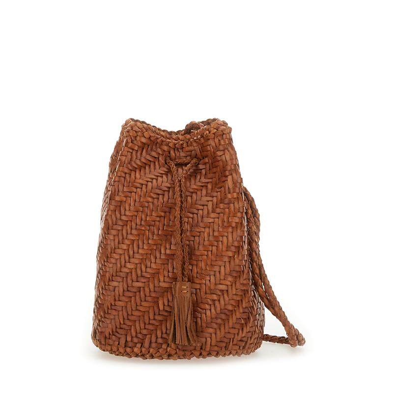 Dragon Diffusion 女士 SS26 斜挎包 BORSA "POMPOM JUMP TAN" 双