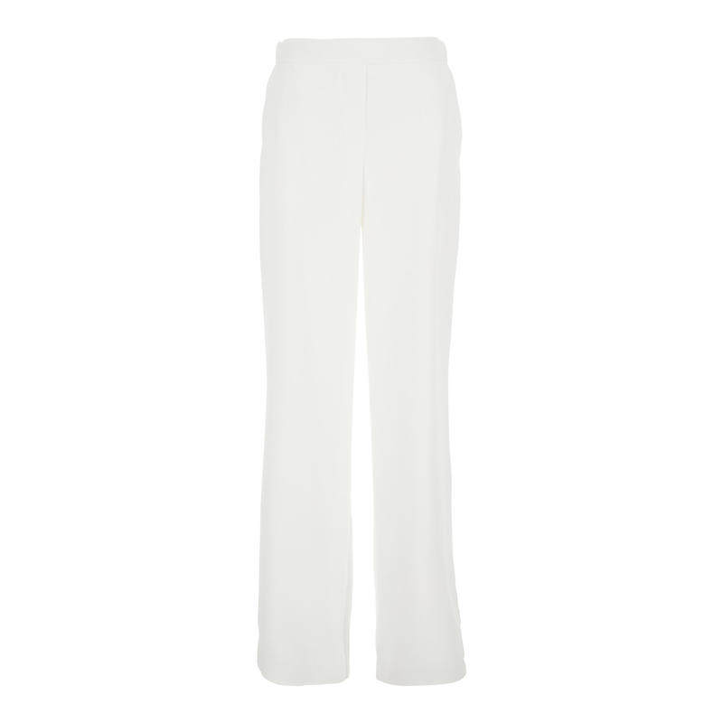 Plain 女士 SS25 长裤 白色后松紧带束腰阔腿高科技布织女士长裤