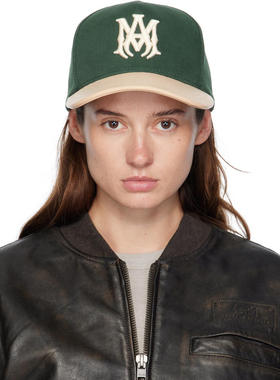 Amiri 女士 棒球帽 绿色  米色 Two Tone Canvas 棒球帽