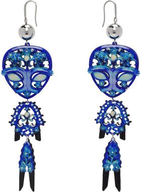 Tory Burch 女士 耳环 银色  蓝色 Alien 耳坠