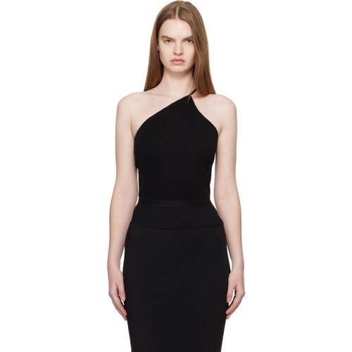 Rick Owens 女士 背心 黑色 Temple One Shoulder 上装