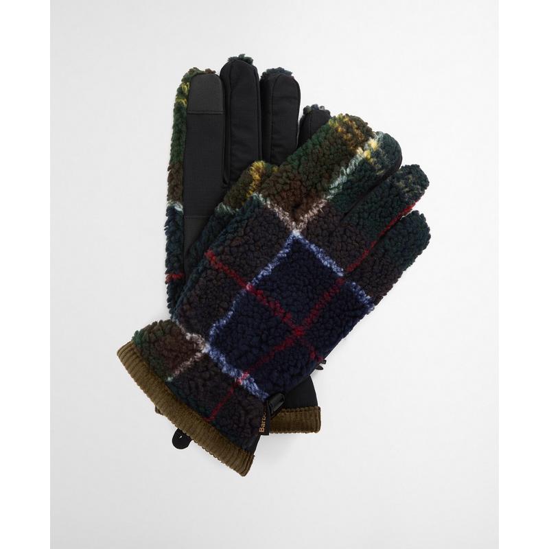 Barbour 男士 FW25 手套 Field 格紋羊毛手套