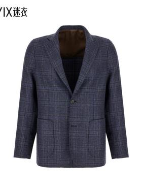 【秋季新品】Barba Napoli 男款刺绣羊毛西装外套 迷衣时尚