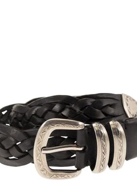 Brunello Cucinelli 男士 SS26 腰带 tip 编织小牛皮细密带扣皮带