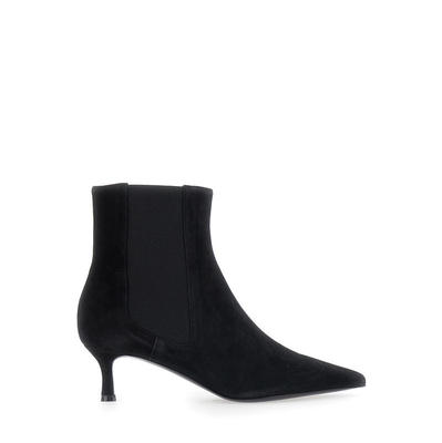Pollini 波利尼 女士 FW26 短靴 bands 黑色低跟弹力绒面革(for)