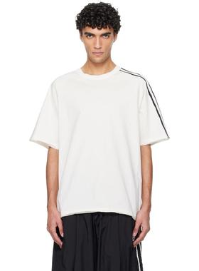 Y-3 男士 T恤 灰白色 Raw Edge 3 Stripes T 恤