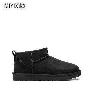 Australia 款 女士 黑色绒面革经典 迷你短靴 Ultra UGG