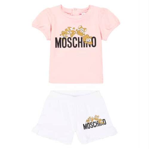 Moschino 莫斯奇诺 婴儿 婴儿装 T-shirt 棉混纺短裤套装童装