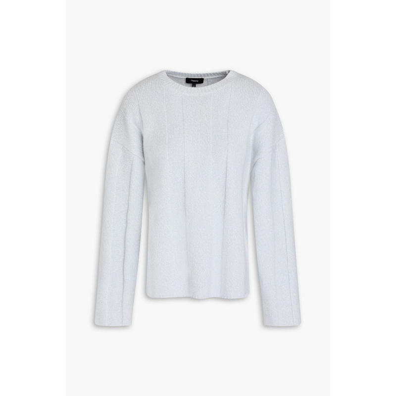 Theory 女士 毛衣 罗纹羊毛混纺毛衣