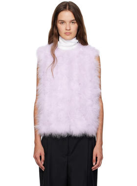 Yves Salomon 女士 外套 紫色 Cropped Feather 马甲