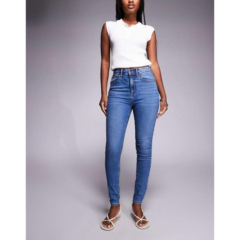 River Island 女士 牛仔长裤 “” sculpt 高腰紧身中号牛仔裤