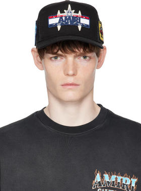 Amiri 男士 棒球帽 黑色 Station Patch 卡车司机帽