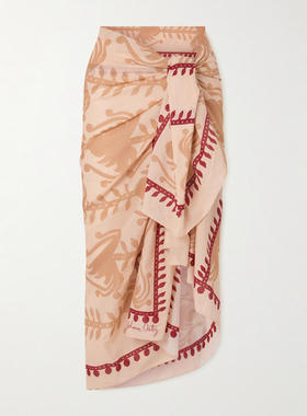 Johanna Ortiz 女士 罩衫 Prismatic Flow pareo 印花棉质罩衫