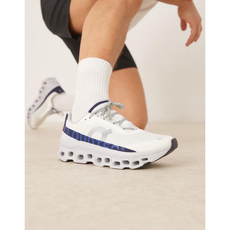 On 男士 运动鞋 Cloudmster running 蓝色训练鞋(白色)