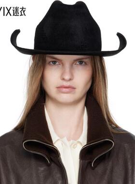 Ruslan Baginskiy 女款黑色 RB Monogram 牛仔帽 迷衣时尚