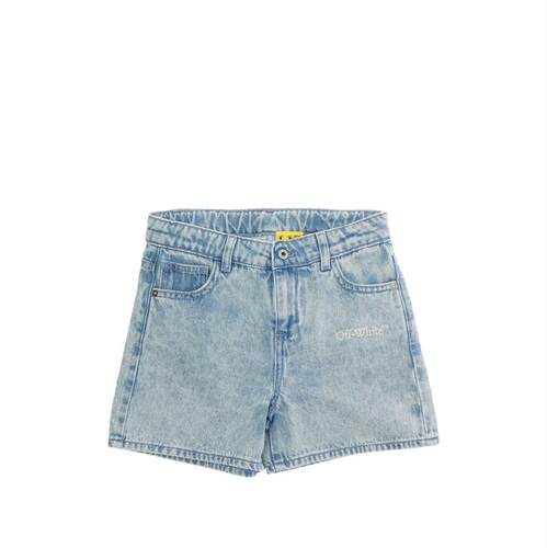 Off-White 中性（儿童） SS26 短裤 米白蓝色童装