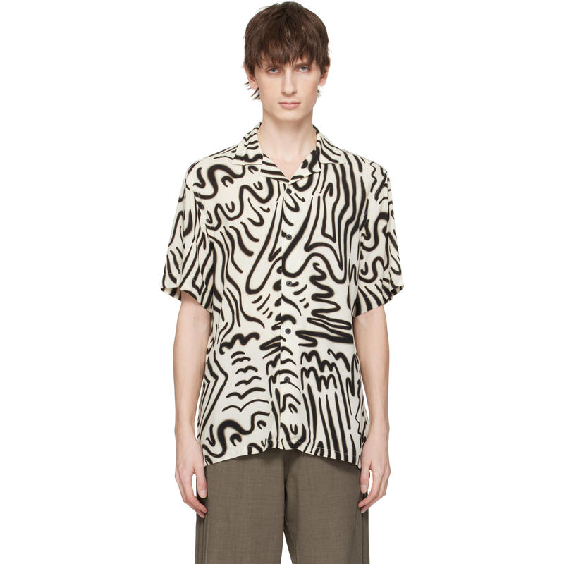 OAS Company 男士 衬衫 灰白色  黑色 Aerosol Viscose 衬衫