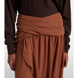 Jacques Wei 女士 超长裙 垂褶不对称长款半身裙