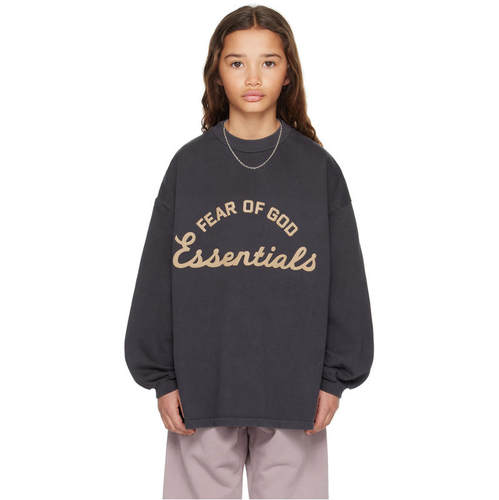 Essentials 中性（儿童） T恤 黑色 Training 90's 儿童长袖 童装