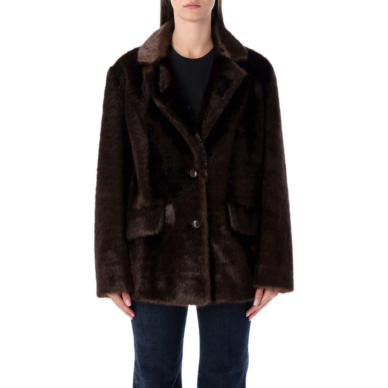 Stand Studio 女士 FW25 夹克 Studio Evyn 立人造皮草夹克