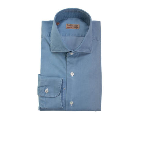 BARBA Napoli 男士 SS24 衬衫 牛仔蓝色长袖