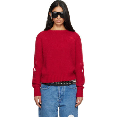 Stefan Cooke 女士 毛衣 红色 Slashed Shaggy 毛衣