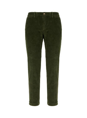 Re-Hash 男士 FW25 长裤 深色绿色灯芯绒长裤