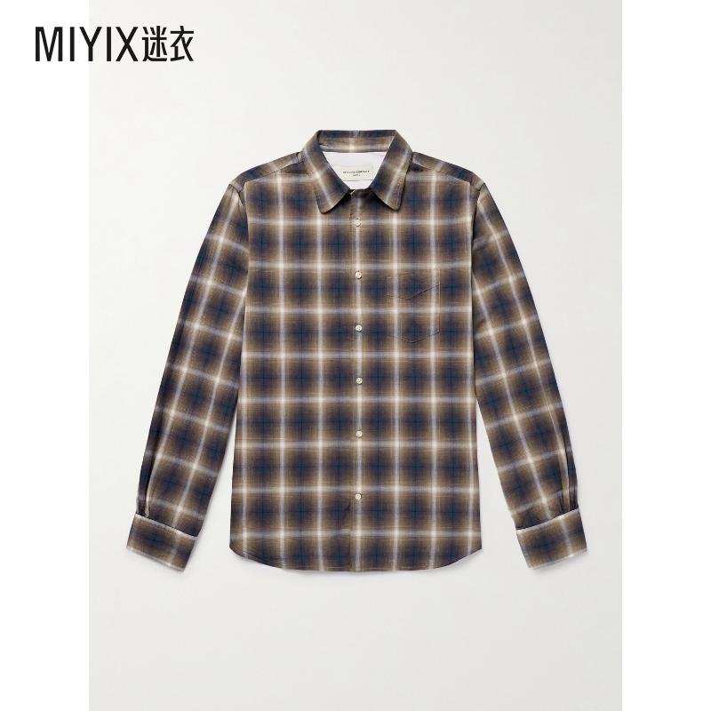 Officine Generale 男款Benoit 格纹棉质法兰绒衬衫 迷衣时尚