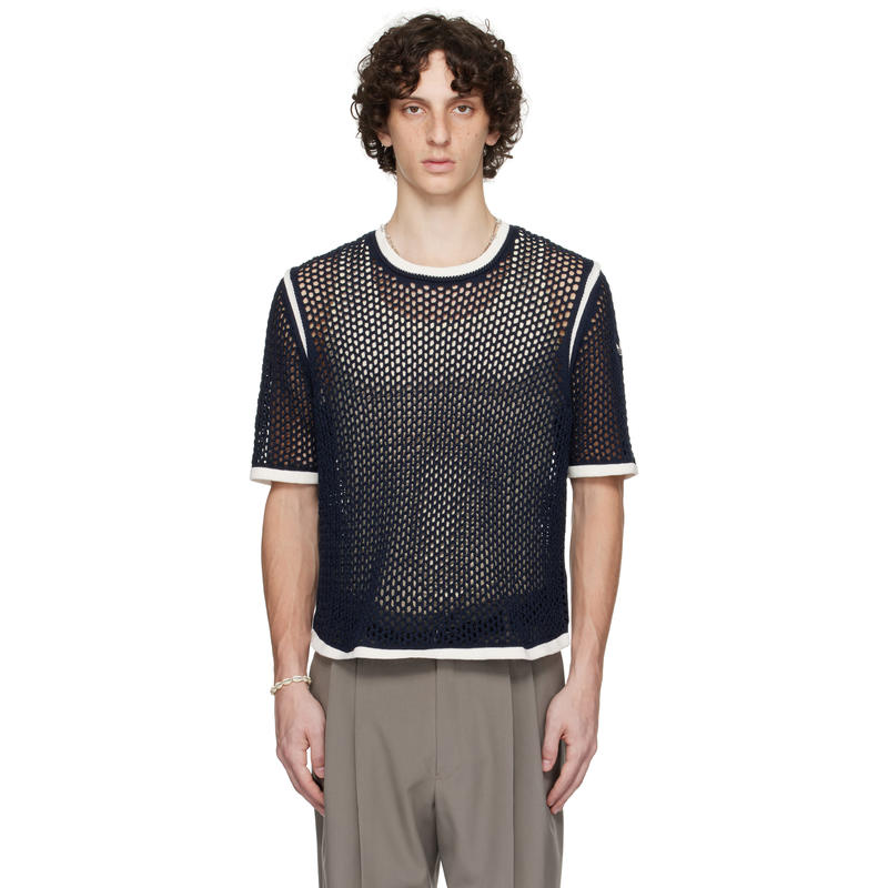 Wales Bonner 男士 T恤 海军蓝 Adidas阿迪达斯三叶草 联名 T 恤