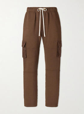 Les Tien 男士 SS26 运动长裤 直筒棉针织抽绳工装裤子