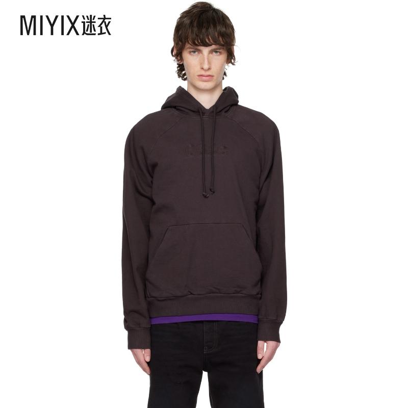 032C  男紫色 Raglan 连帽衫 迷衣时尚