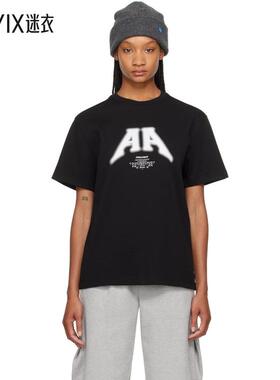 Ader Error  女黑色刺绣 T 恤 迷衣时尚