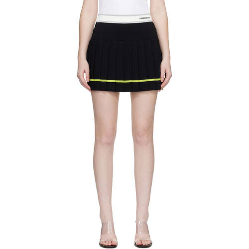 Casablanca 女士 迷你裙 黑色 Striped Pleated 短裙