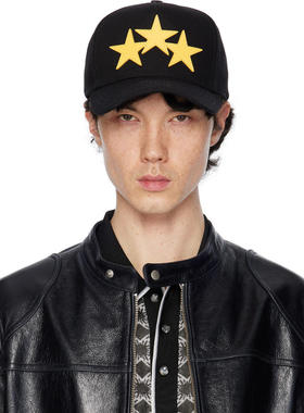 Amiri 埃米尔 男士 棒球帽 黑色 3 Star Canvas