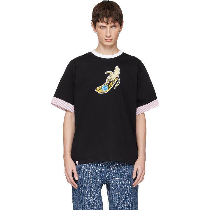 Charles Jeffrey Loverboy 男士 T恤 黑色 Turn Up T 恤