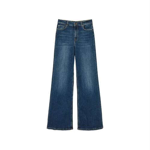 TWINSET 女士 SS26 牛仔长裤 PANTALONE 蓝色棉质阔腿裤
