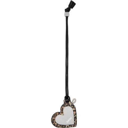 Ganni 女士 钥匙扣 驼色 Leopard Print Bou Heart Mirror 钥匙扣