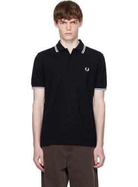 Fred Perry 男士 POLO衫 黑色 The Twin Tipped Shirt Polo 衫
