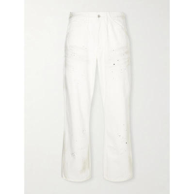 NEIGHBORHOOD 男士 SS26 牛仔长裤 短款阔腿颜料溅染牛仔工装裤子