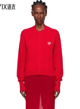 AO YES 女款红色 Double Collar Logo Embroidery 开衫 迷衣时尚