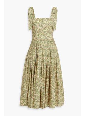 Mikael Aghal 女士 中长连衣裙 蝴蝶结印花棉质中长连衣裙