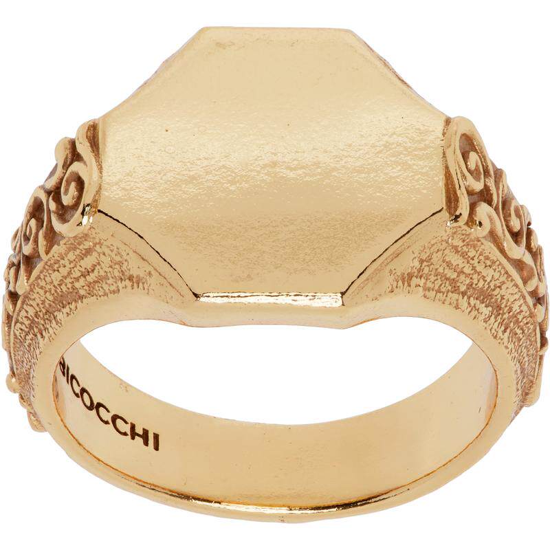 Emanuele Bicocchi 男士 戒指 Floral Mirrored 图章戒指