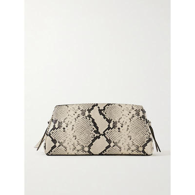 Staud 女士 SS26 手拿包 Maude 蛇纹皮革手包