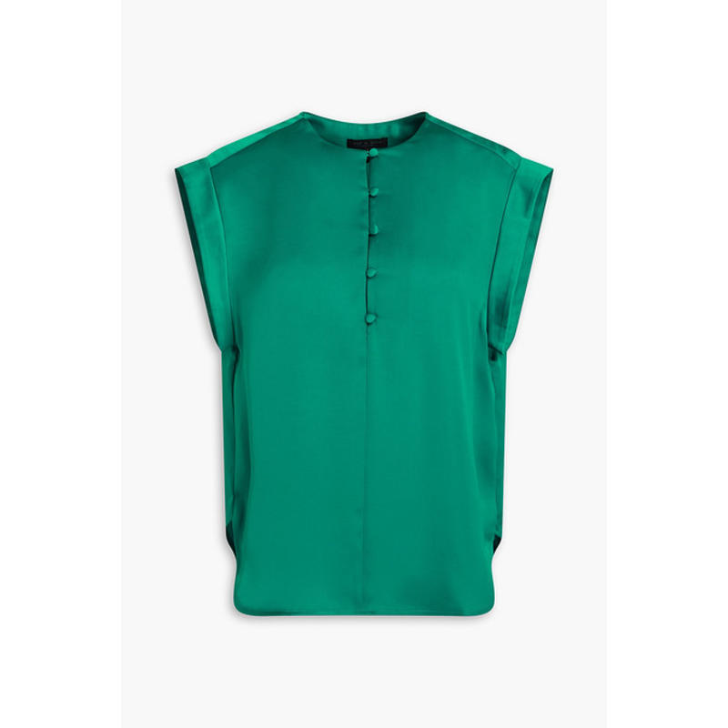 Rag  Bone 女士 背心 淡棕色褶皱缎面上衣